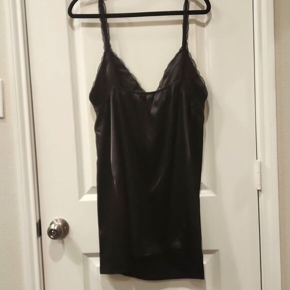 Cozy Rosy Lace Trim Chemise Lingerie Nightgown - Picture 3 of 3